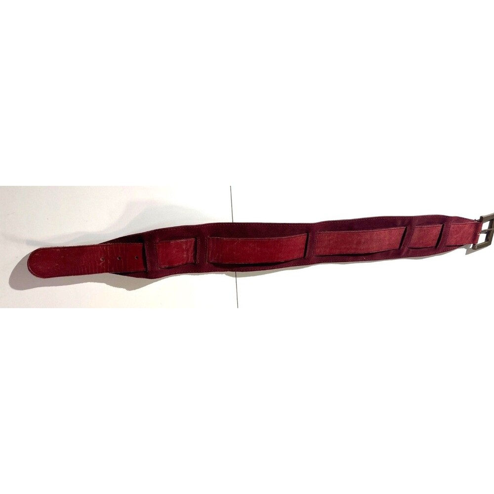 MOTIF 56 Womens Burgundy Genuine Leather Size S Wide Contoured Distinctive Belt